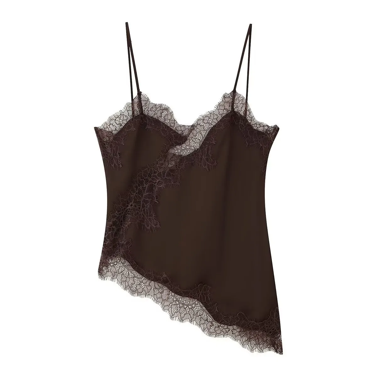 Women's Casual Loose Fit Lace Camisole Non Removable Straps Regular Length All Seasons Woman Clothing Female Clothing Women