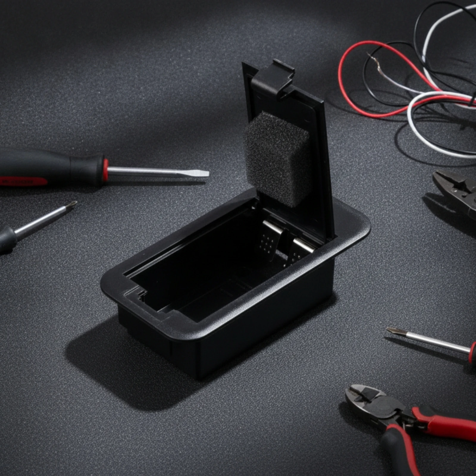 Battery Box Plastic Battery Case with Hinged Cover Compact Portable for Guitarists, Guitar Wiring, Bass Repair - view 2