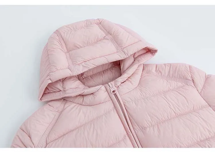 Women's Short Lightweight Hooded Down Jacket 2026 Autumn Winter High qulaity Waist-Cinched puffer coat Warm Solid color DJ729