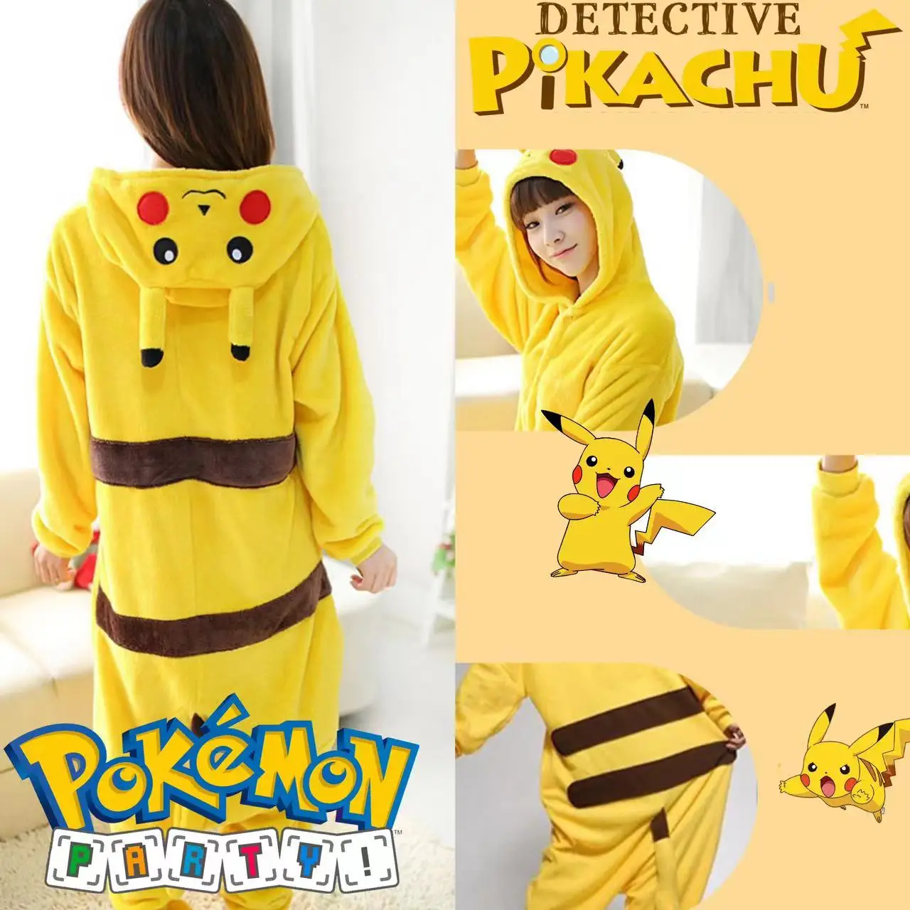 Pikachu Kawaii Winter Pajamas Adults Kids Onesie Hooded Pajama Anime Pokemon Kid Warm Flannel Nightwear Sleepwear Pjama Gift Toy