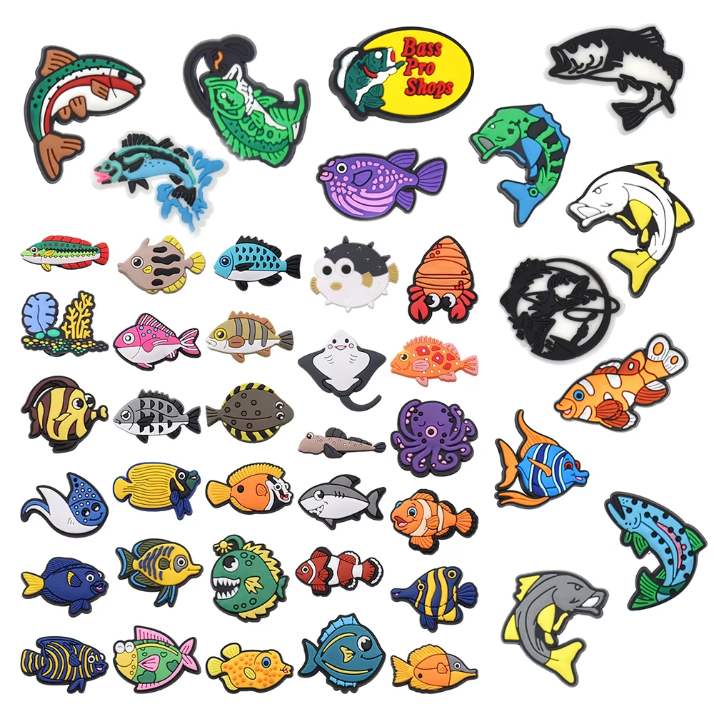 

Рыбалка, серия «Морская рыба», микс, подвески для обуви, сумка для обуви из ПВХ, аксессуары «сделай сам», используемые для любителей рыбалки, рождественские подарки для мальчиков и девочек ﻿