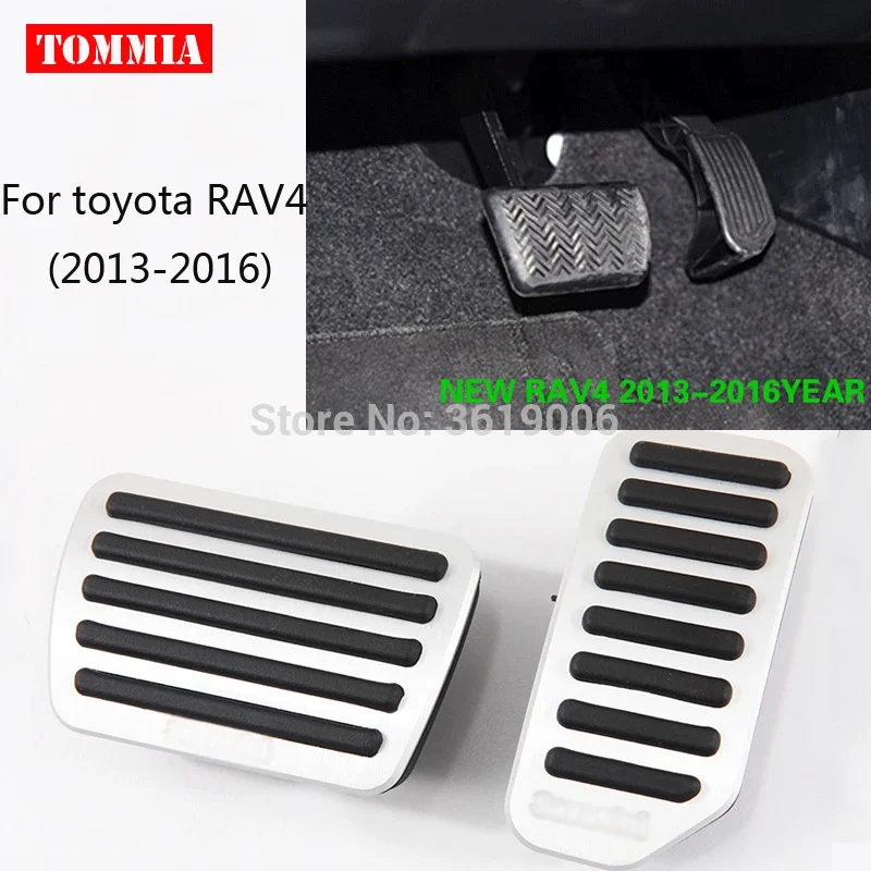 tommia For Pedal Cover Fuel Gas Brake Foot Rest Housing No Drilling Toyota RAV4 2013-2016 Corolla 12-18 Car-styling