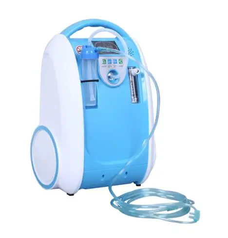 Household Oxygen Concentrator 24 hours continuous Oxygen Generator Portable Oxygen Bar Outdoor 5LPM Oxygen Machine Blue Gold