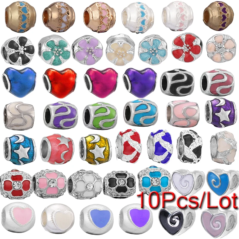 10Pcs Special Offer Heart Charms Beads Pendant Fit Original Bracelets Necklace Pulseira For Women Men Jewelry Making Wholesale