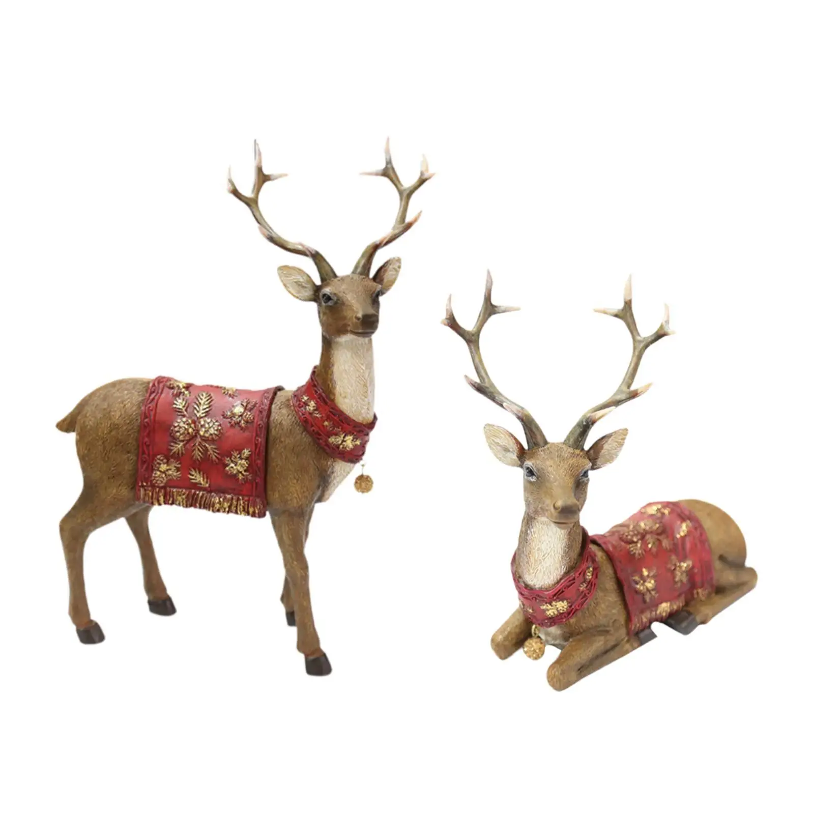 Reindeer Statue Elk Sculpture Tabletop Ornament Deer Figurine Deer Statue for