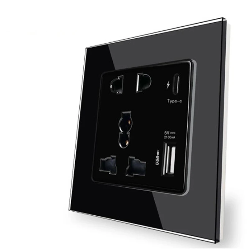 Power Supply 2100MA USB Socket International Panel 13A UK Wall Type C Interface