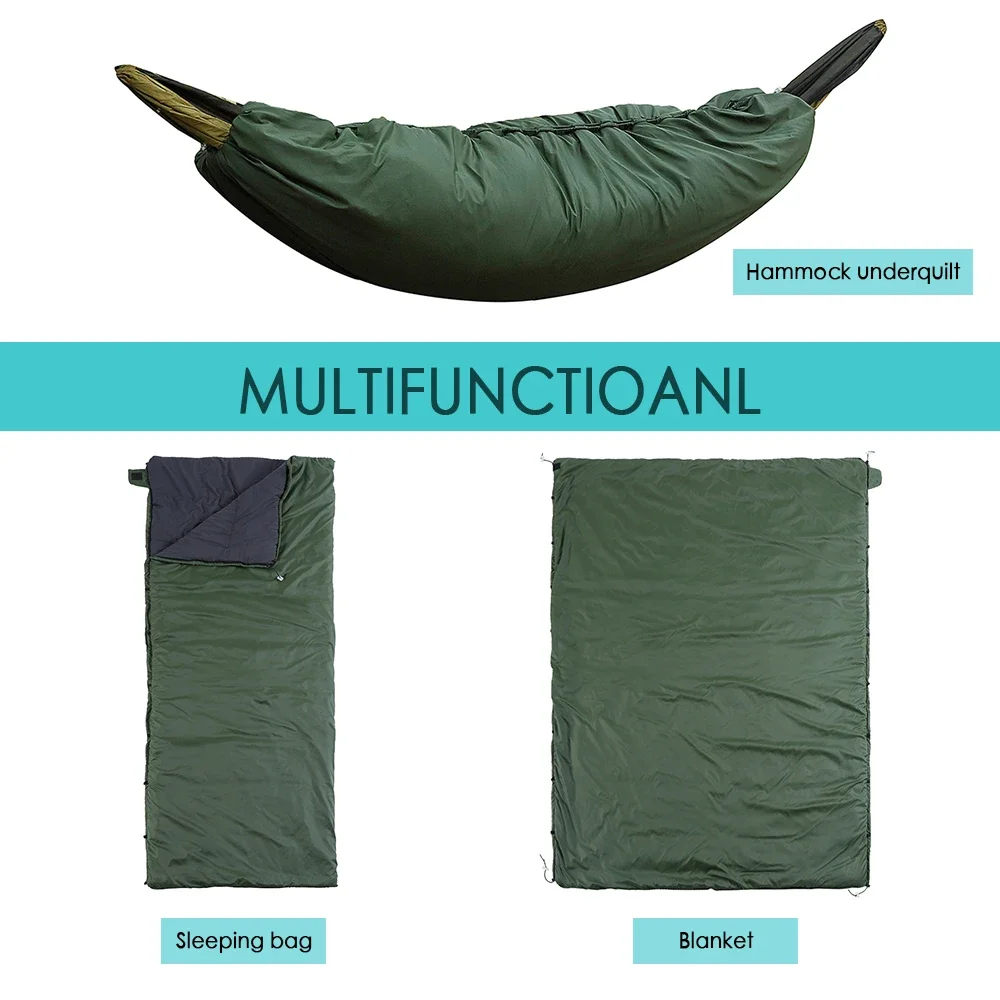 Multifunctional Camping Sleeping Bag Hammock Underquilt Blanket Mat Lightweight Quilt Packable- Full Length Under