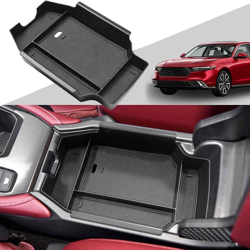 

Center Console Organizer Compatible For 2023 Honda Accord Accessories ABS Materials Armrest Storage Box Insert Bracket Tray