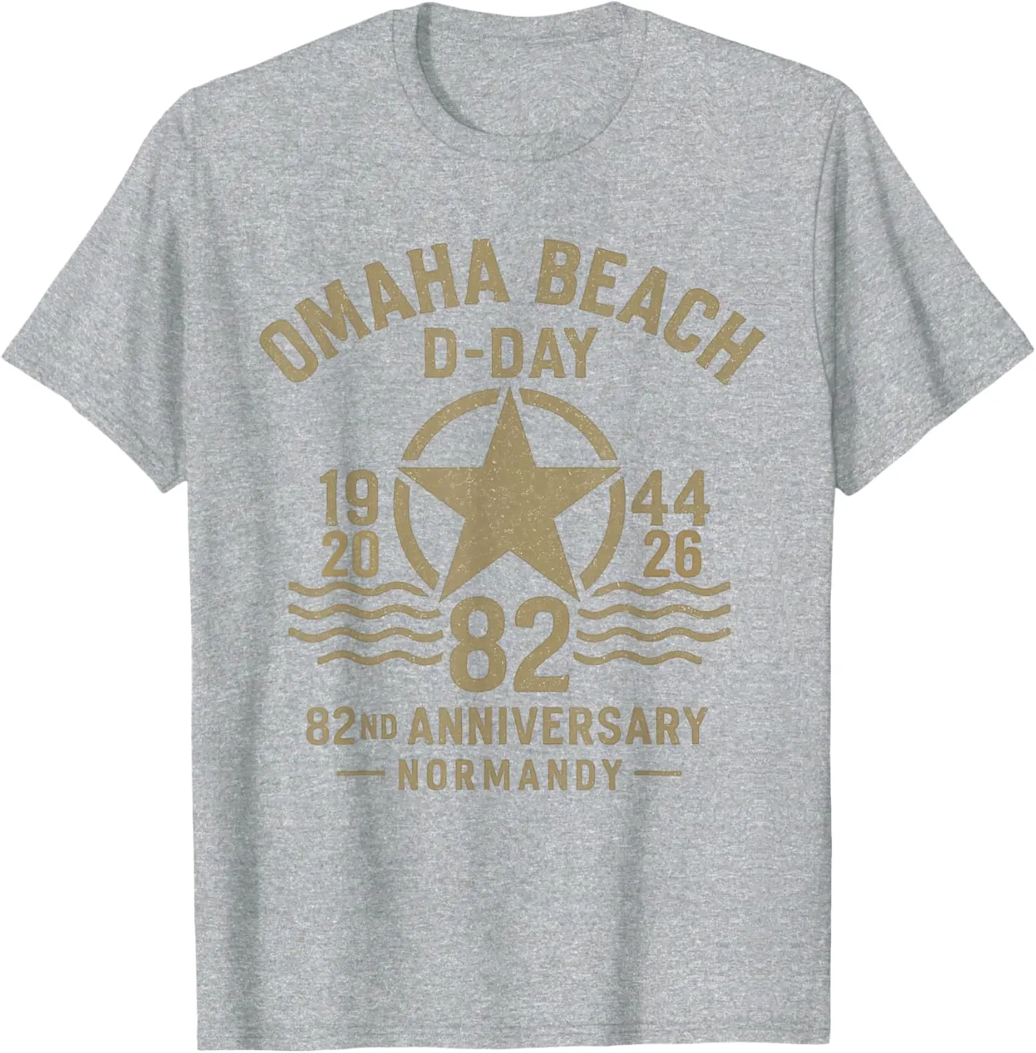 D-Day 82nd Anniversary 2026 Normandy D-Day Omaha Beach 1944 T-Shirt Men's Cotton T-shirts Summer Short Sleeve Streetwear view 5