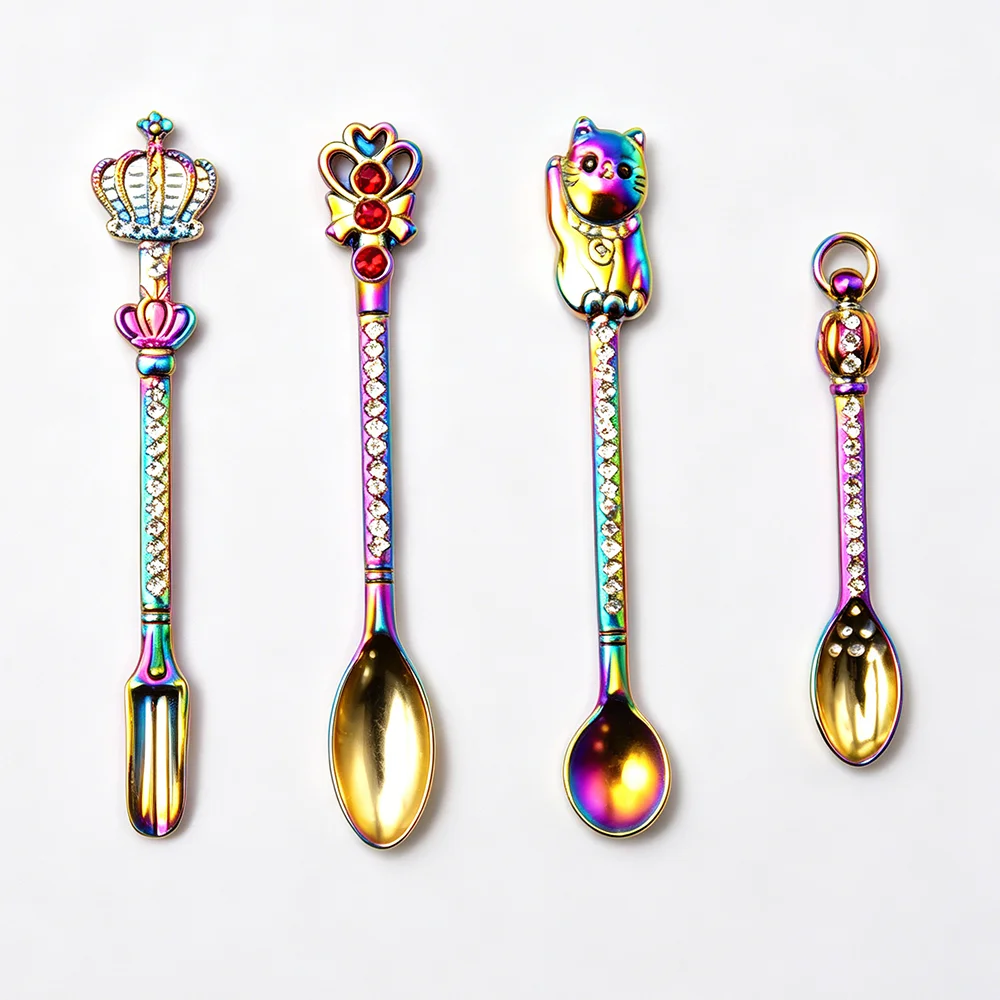 Mini Tobacco Spoon 4PCS Mixed Metal Micro-tuning Bottle Shovel Tea Herb Powder Spade Smoking Tools view 3