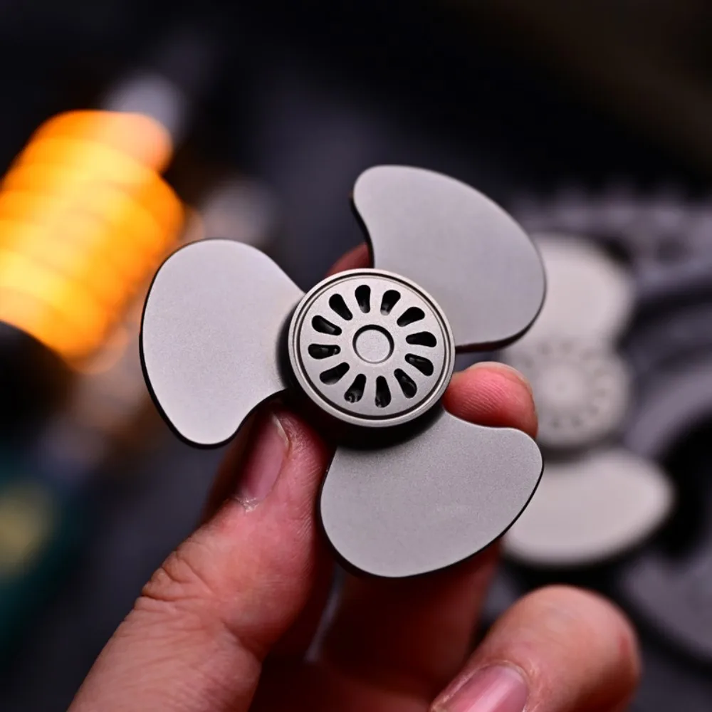 MCZHI EDC Fan Fidget Spinner Titanium Stress Relief Toy Metal Fidget Toys For Adults Fidgeting Spinners