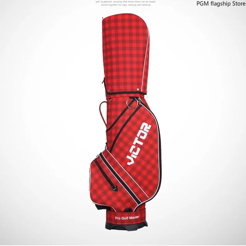 PGM Golf Bag British Plaid Men's/women's Nylon Golf Bag Standard Bag QB006