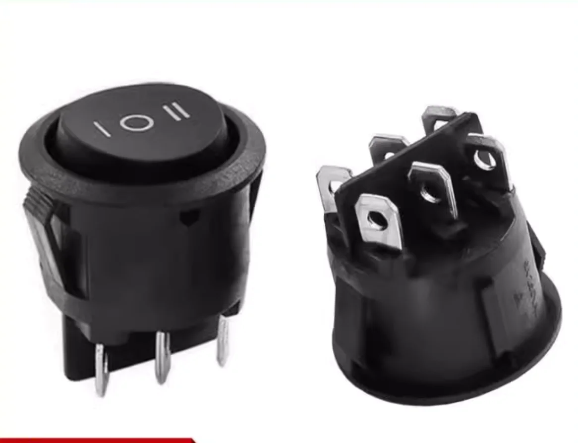 Ship type switch with three gears and six legs Circular positive and negative rotation rocker  6-pin 3-speed Button power switch