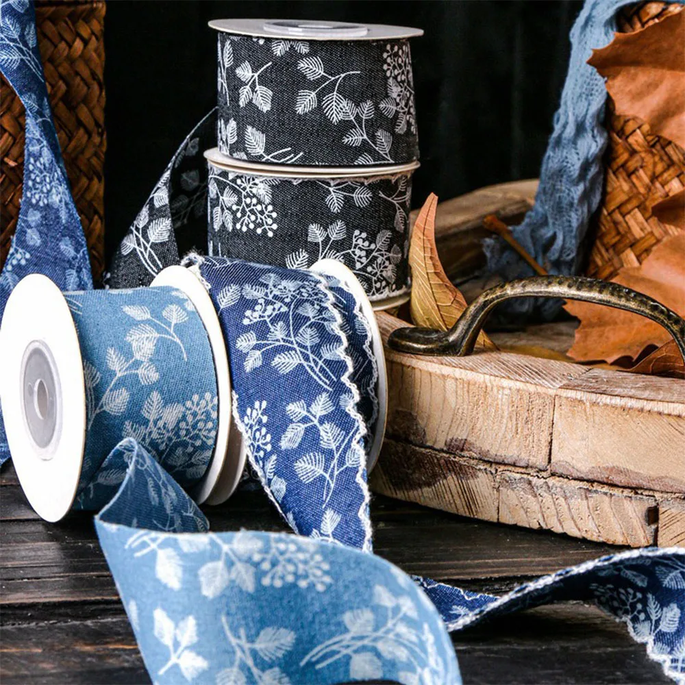 Ruban en jean de 1 yard, tissu polyester de 4 cm de large, fournitures pour la fabrication de nœuds artisanaux, accessoires pour cheveux, couture DIY, emballage cadeau, décoration