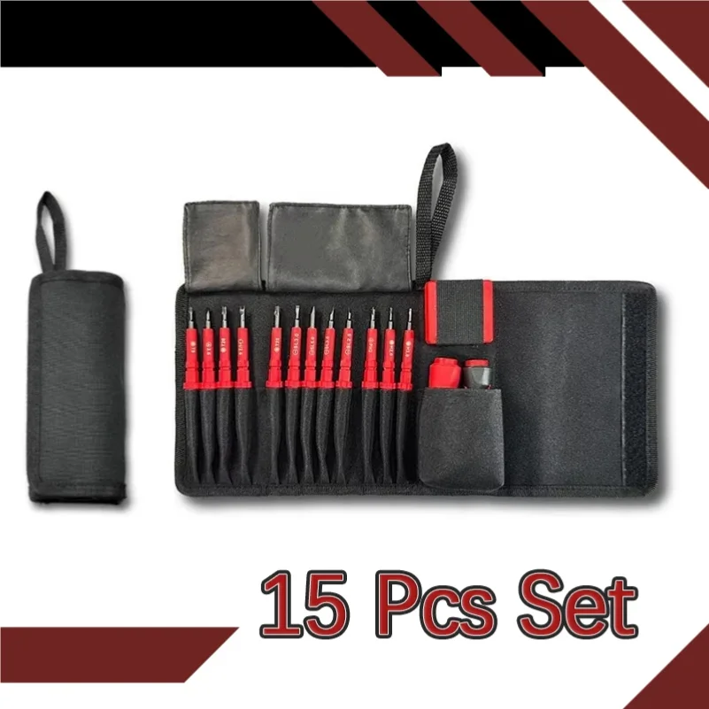 Insulated Screwdriver Cloth Bag Electrician Special Set 15Pc Set Cross Flat Head torx Screwdriver Multi-Function Insulated tool