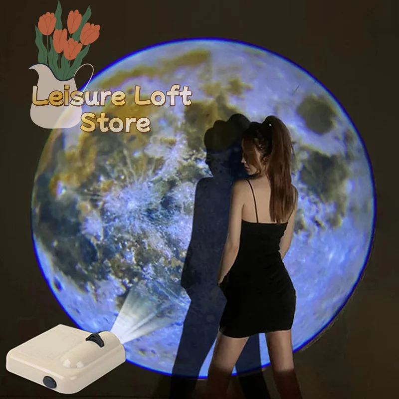 

Лампа для проектора Earth & Moon Star — вращающийся небесный ночник для детской спальни, помощи во сне и декора стен