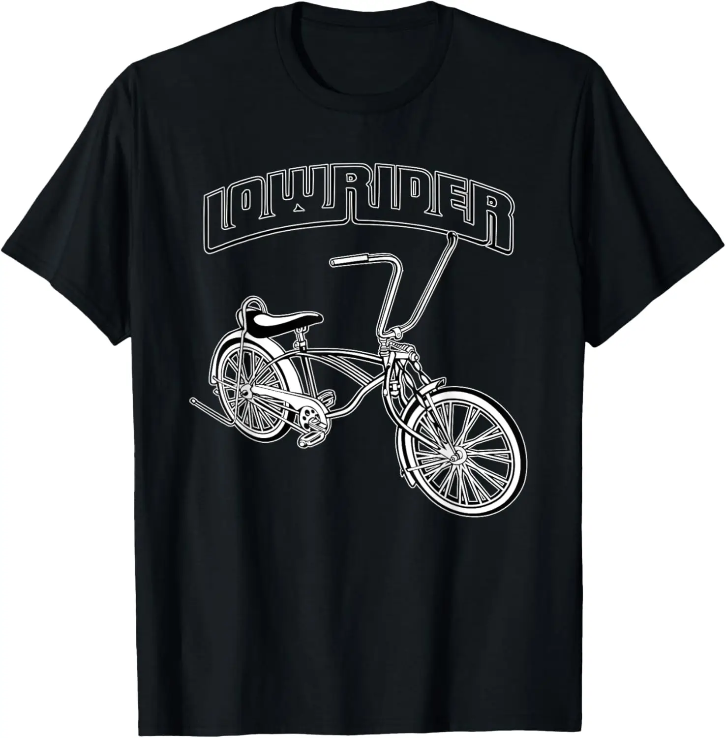 Bicicleta de cavaleiro baixo para homens. Camiseta Chicano Cholo Lowrider Bike