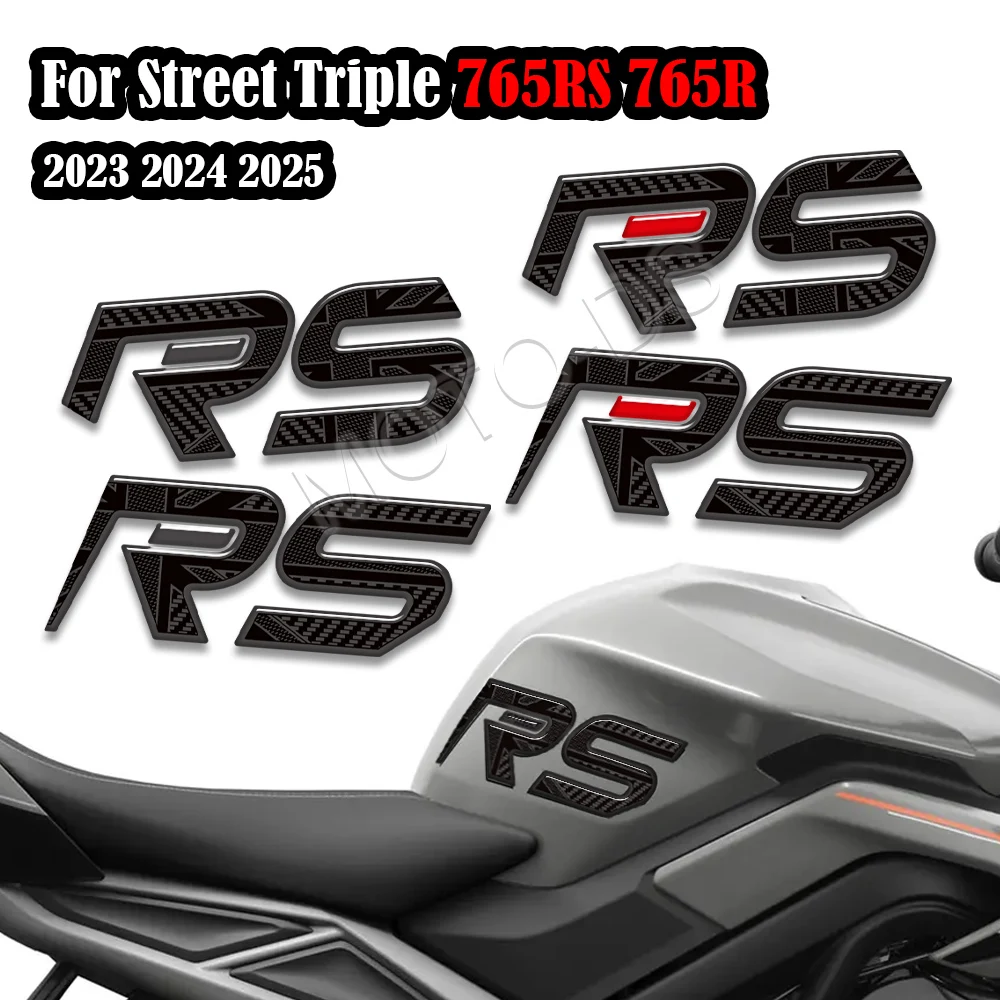 

For Triumph Street Triple 765 RS R Bike Tank Pad Side Grips Gas Fuel Oil Kit Knee Stickers Decals 765RS 765R 2023 2024 2025