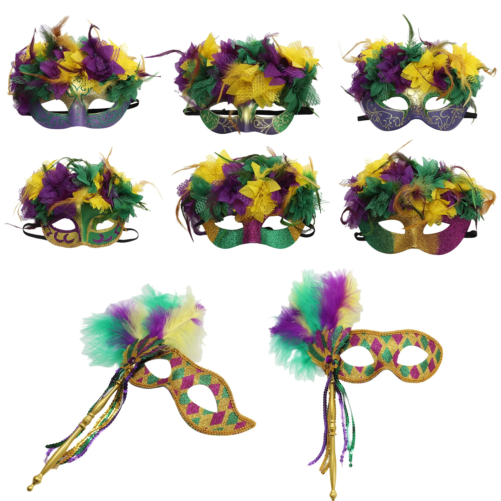 

Feather Mask Glittery Venetian Mask Masquerade Masks Headdress Carnival Prom Party Cocktail Halloween Cosplay Costume Accessory