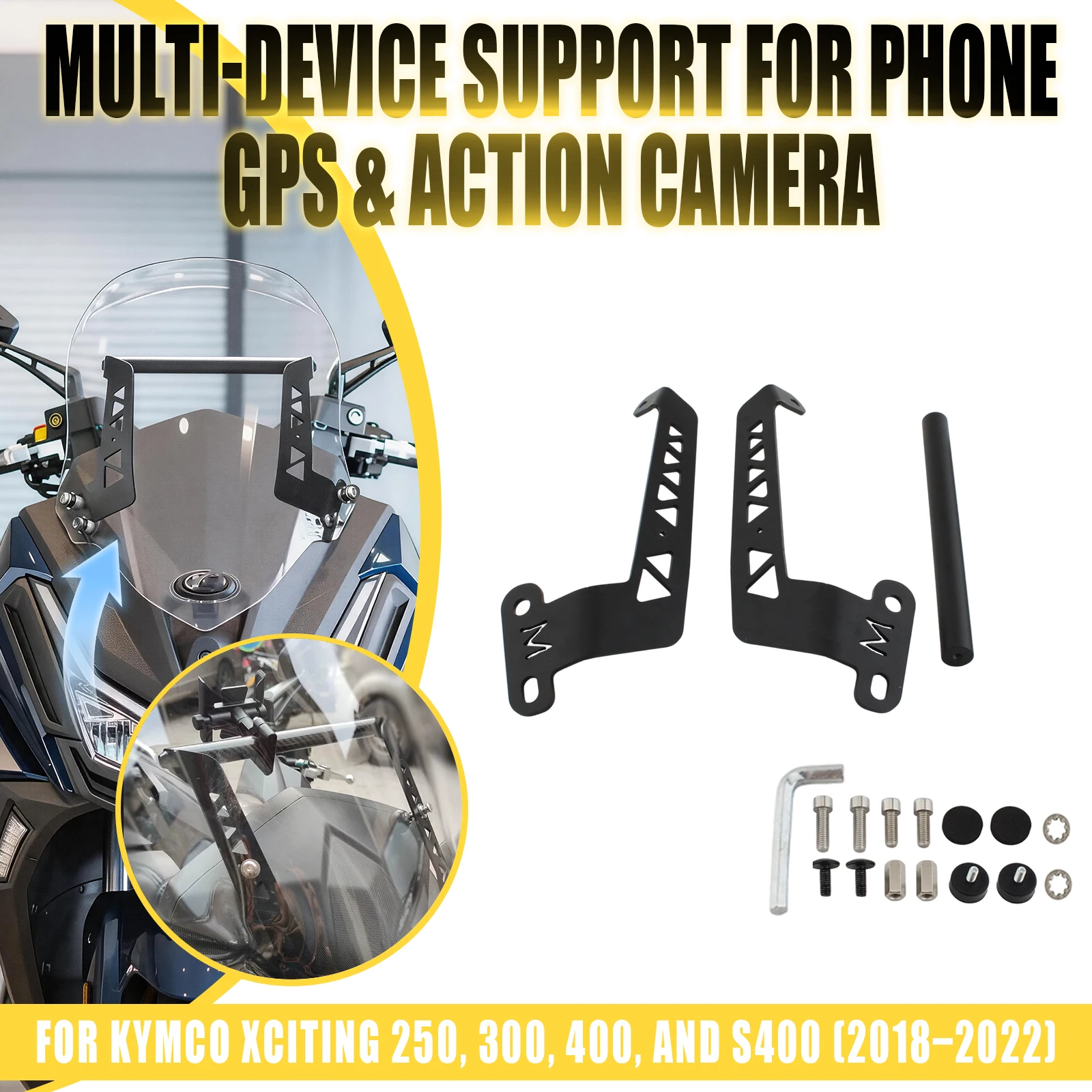 For KYMCO Xciting 250 300i 400 S400 2018 2019 2020 2021 2022 Motorcycle GPS Navigation Plate Phone Holder Stand Bracket