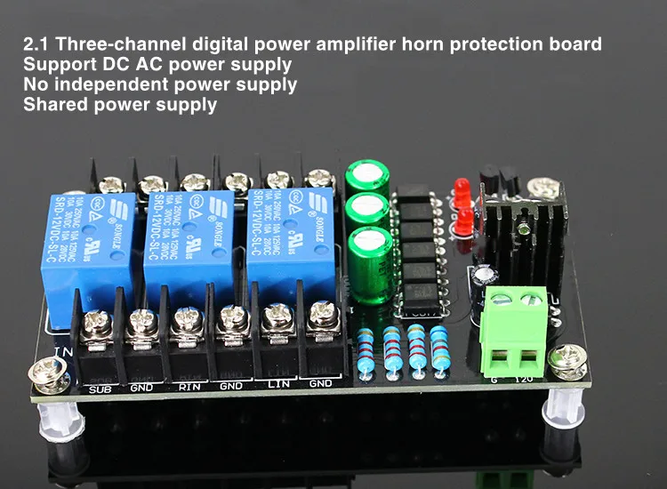 GHXAMP Class D Digital Amplifier Speaker Protection Board Class A Discrete Amplifier 2.1 Three-Channel Output 300W*3