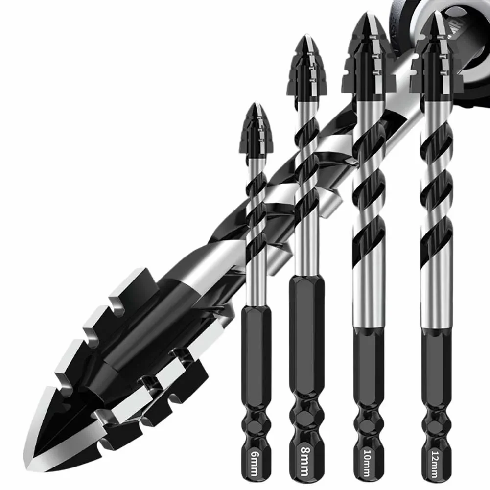 5個入り偏心ドリル4枚刃鋸歯状ガラスタイルパンチングロックスラブ三角ドリルビット穴あけ工具センタードリルビット