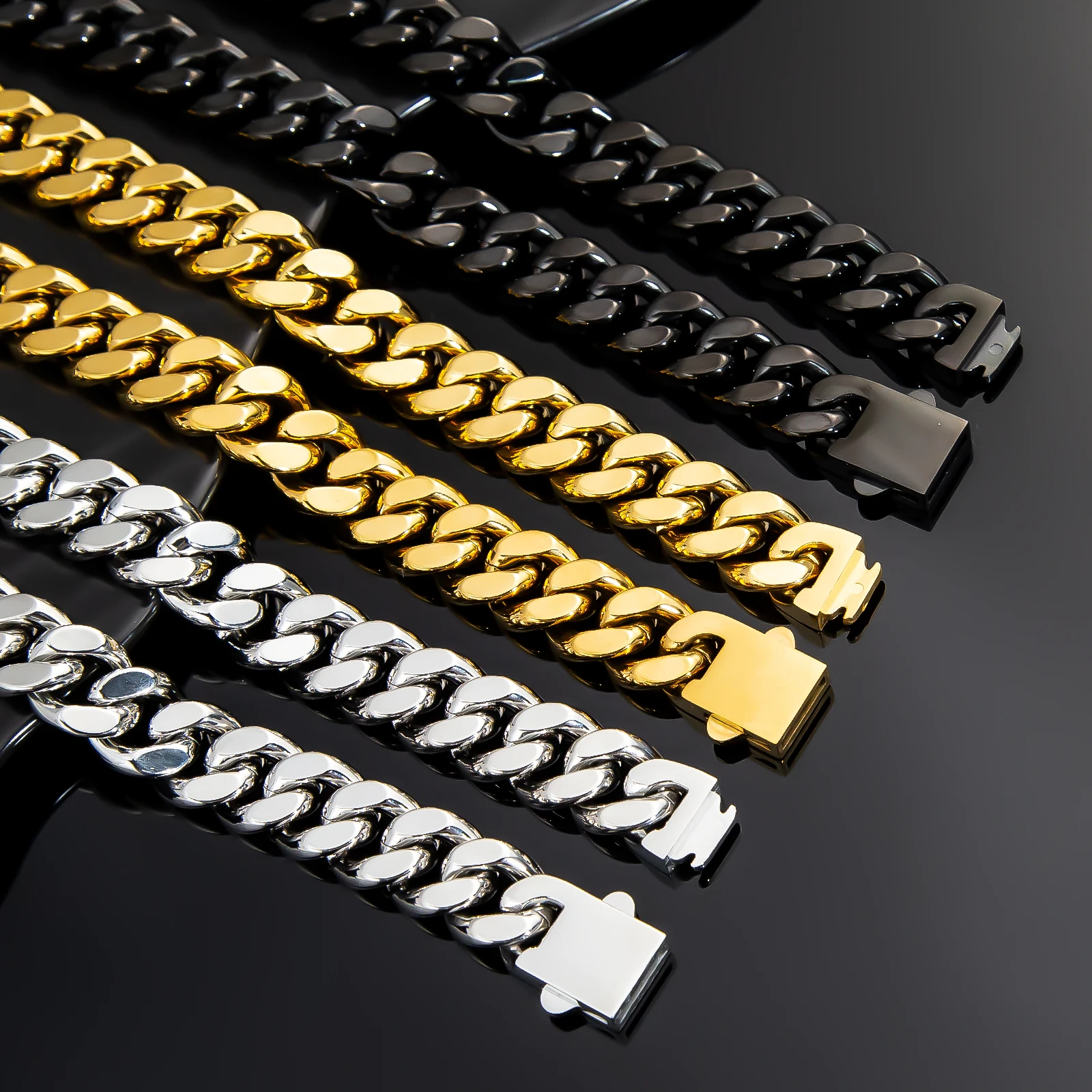 SDA 10/12/14mm Rapper Cuban link Bracelet Necklace Stainless Steel Hip Hop Jewelry for Men Woman Drop Shipping Free Laser Logo