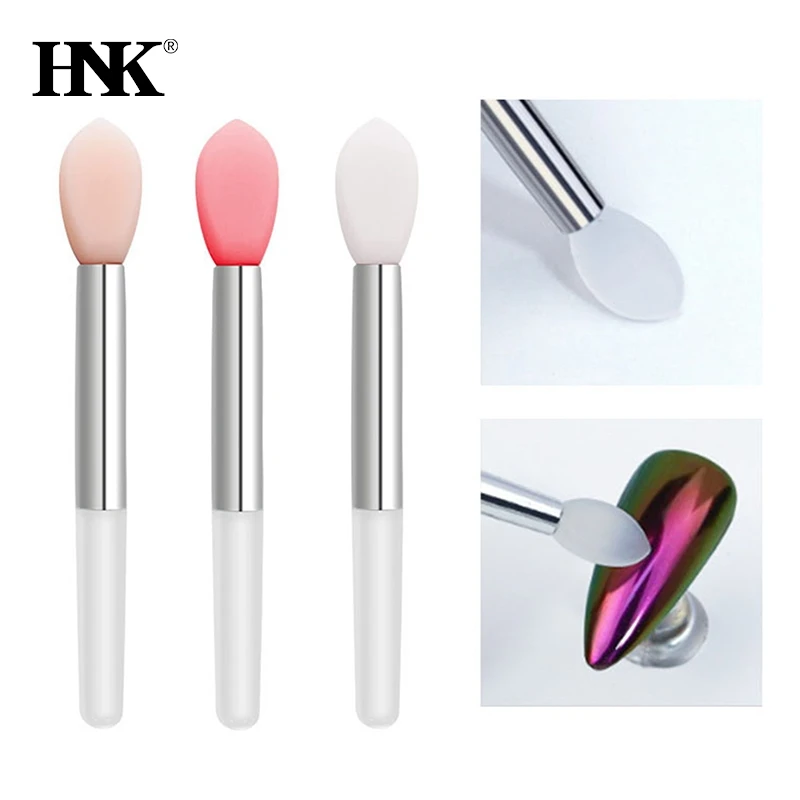 3pcs Flat Silicone Applicator Sticks Reusable Lip Brush With Cover For Dust Prevention Silicone Nail Powder Applying Tools