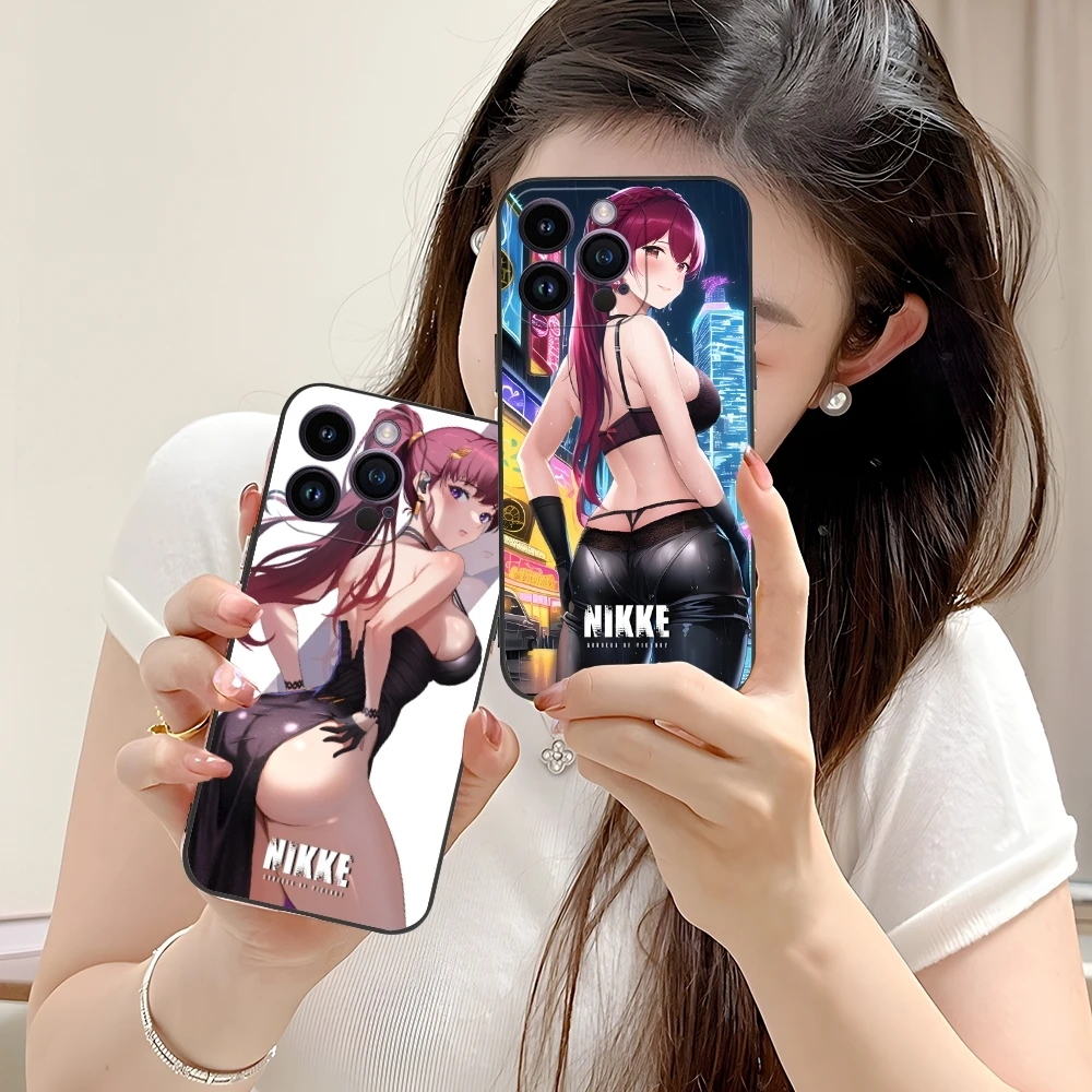 Goddess NIKKE Dolla Mobile Cell Phone Case for iPhone 16 15 14 13 12 11 X XR XS 8 7 Pro Max Plus Mini Black Phone Cover Shell