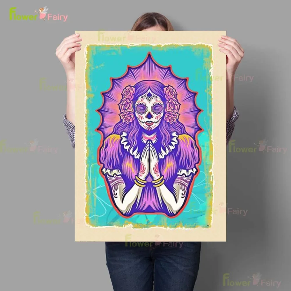 Mexico Day of the Dead Grimace Nordic Poster Abstract Wall Art Canvas Painting Wall Pictures For Living Room Home Decor Unframed