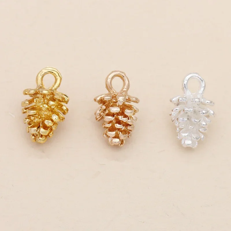 20pcs/lot 12*7mm Alloy Pinecone Pendants Charms DIY Earrings Necklace Making Jewelry Accessories For Bracelets