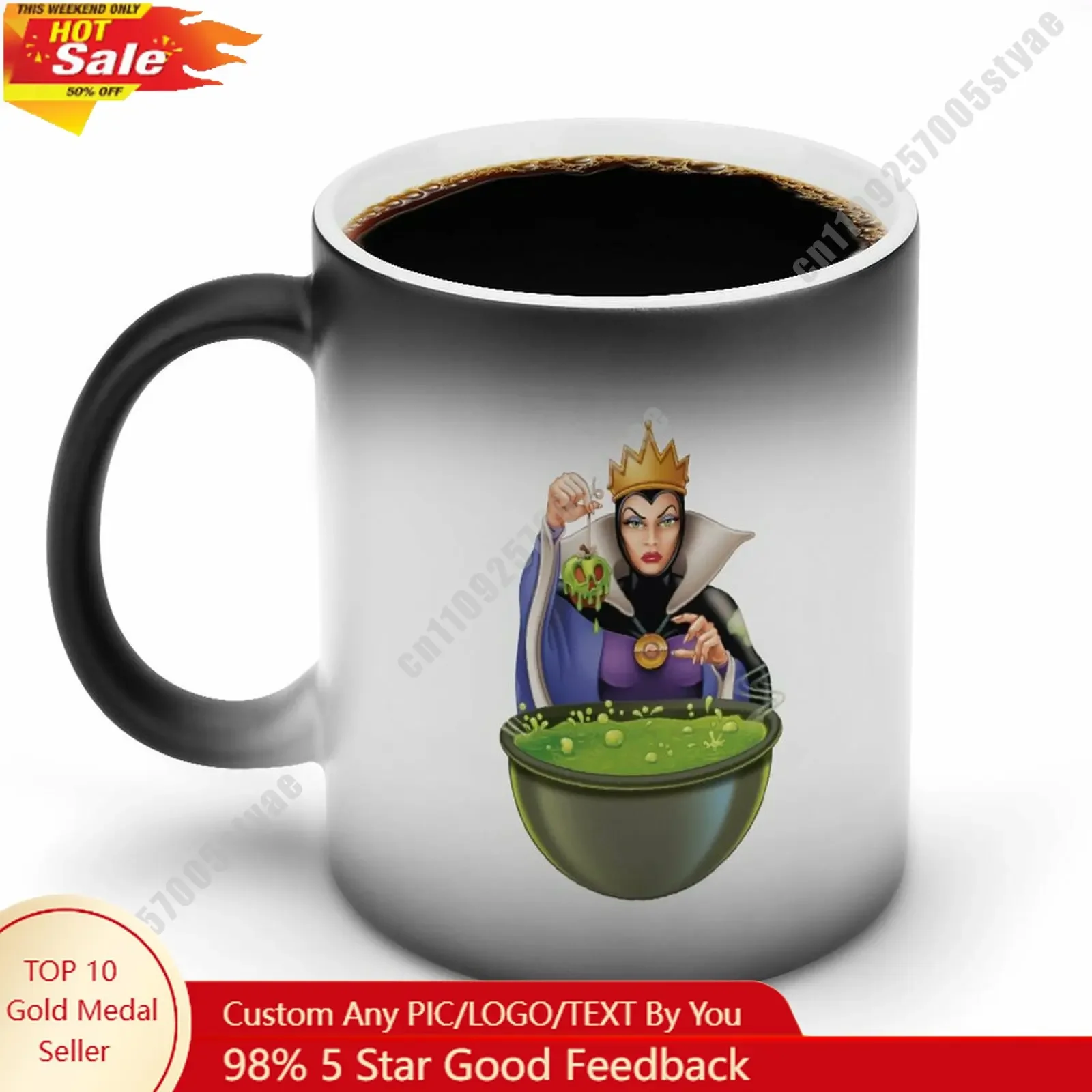 

The Evil Queen Color Changing Mug Disney Cartoon Custom Personalized Photo Printing DIY Coffee Cup Birthday Gift Ceramic Mug