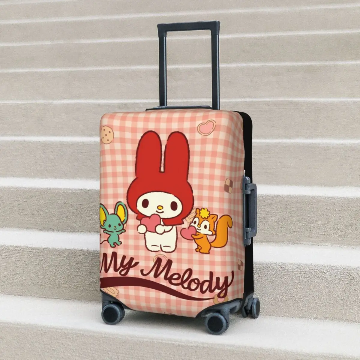 My Melody Sanrio Anime Suitcase Cover Vacation Cute Y2K Manga Fun Luggage Accesories Business Protector