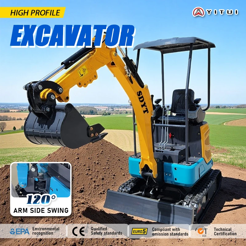 Mini escavatore caldo personalizzato Ce Epa Euro 5 Motore Kubota Potente mini escavatore multiuso per uso scenario