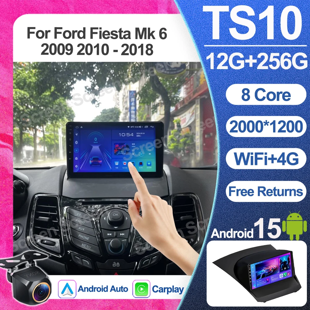 Android 16 For Ford Fiesta Mk 6 2009 2010 2011 2012 2013 2014-2018 Car Radio Multimedia Player Stereo Head Unit GPS Navigation