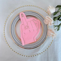 16Pcs/Bag Paper napkins for decoration, 16 parts a bag, gold stamping, pink, middle finger, for Christmas, birthday party, table