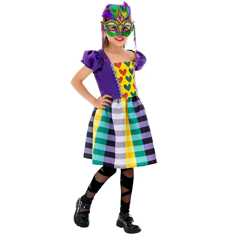 

Celebrate Gras Enfant Carnival Outfits Halloween Little Princess Dress Mardi Queen Mask Costume For Enfants New 2026
