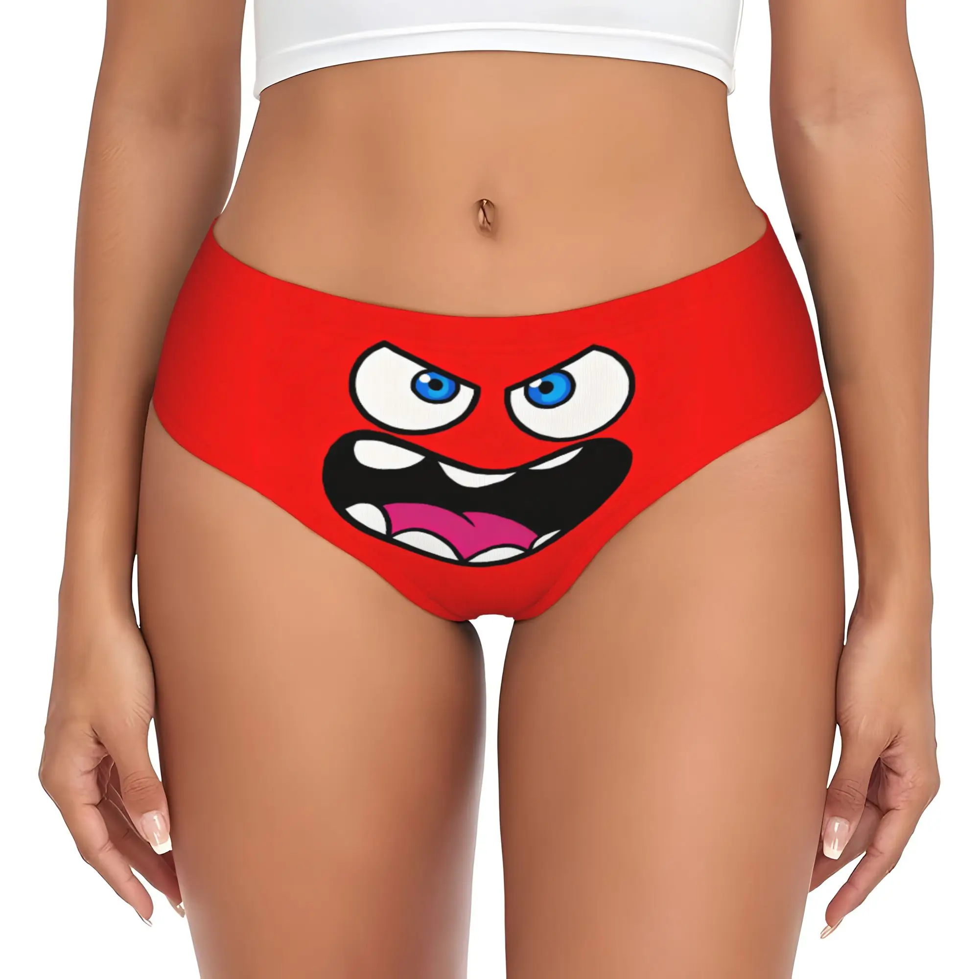 Custom Funny Expression Face  Briefs Underwear Womens Comfortable Stretch  Panties