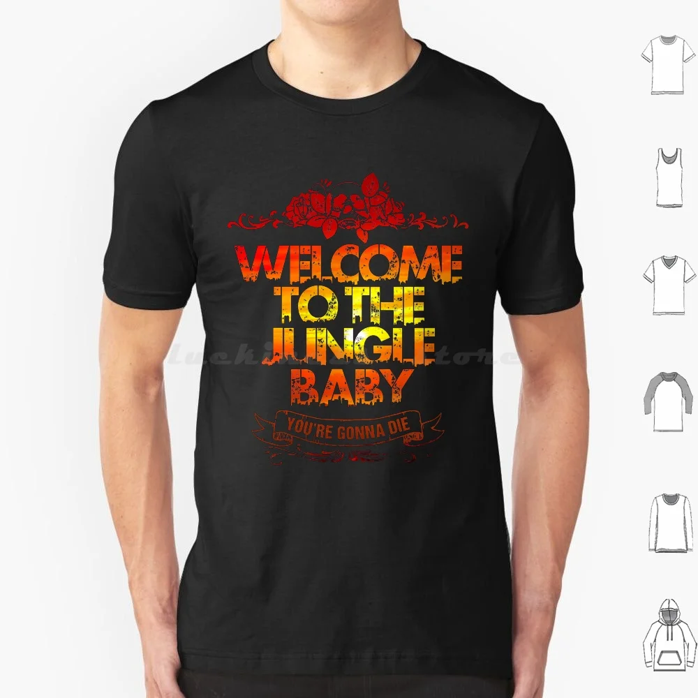 Camiseta de jungla para hombres, mujeres y niños, 6xl Guns N Roses, música Slash Guns And Roses, armas de los años 80, rosas duras N Roll Heavy Metal Axl Rose