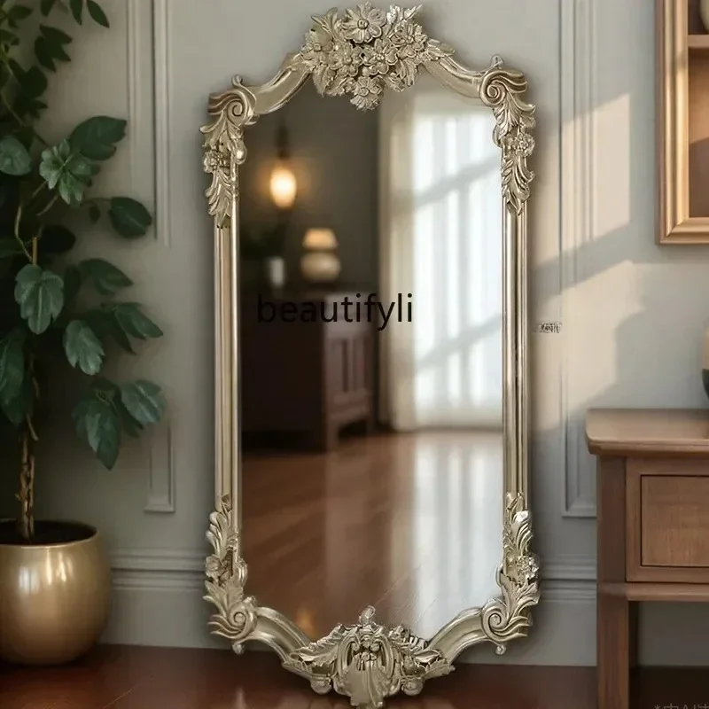 13フレンチレトロ全身鏡ヨーロッパ風ドレッシング、アメリカンホーム寝室クローク壁掛けフィッティングミラーカスタマイズ