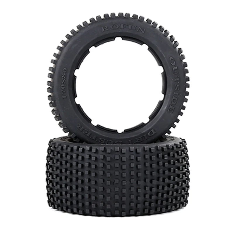 ABUM-2X Off-Road Rear Tyres Thicken Skin Set For 1/5 HPI ROFUN BAHA ROVAN KM Baja 5B Truck Spare  Parts