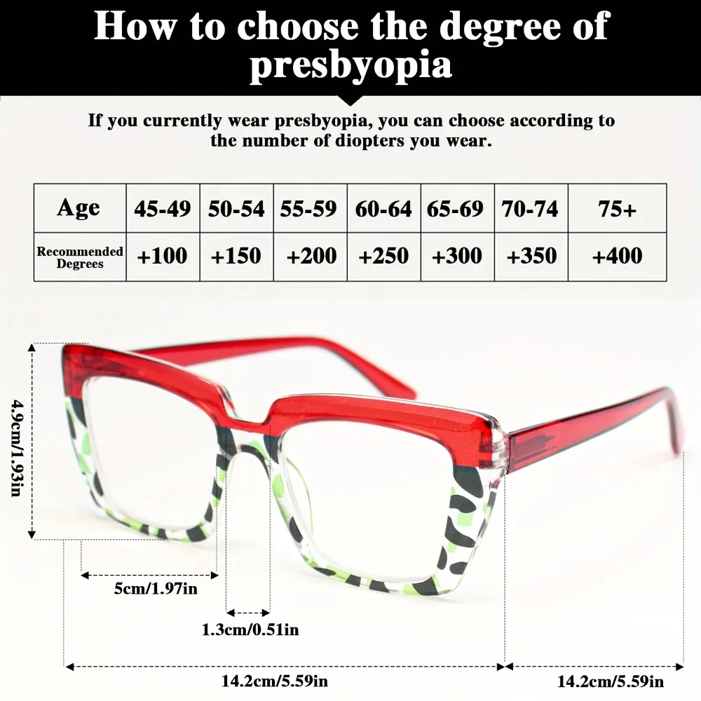 4 Pairs of Women's Retro Color Contrasting Glasses - PC Frame Spring Hinge, Large Rectangular Glasses, Elegant Design Comfortable To Wear, Fashion Lovers