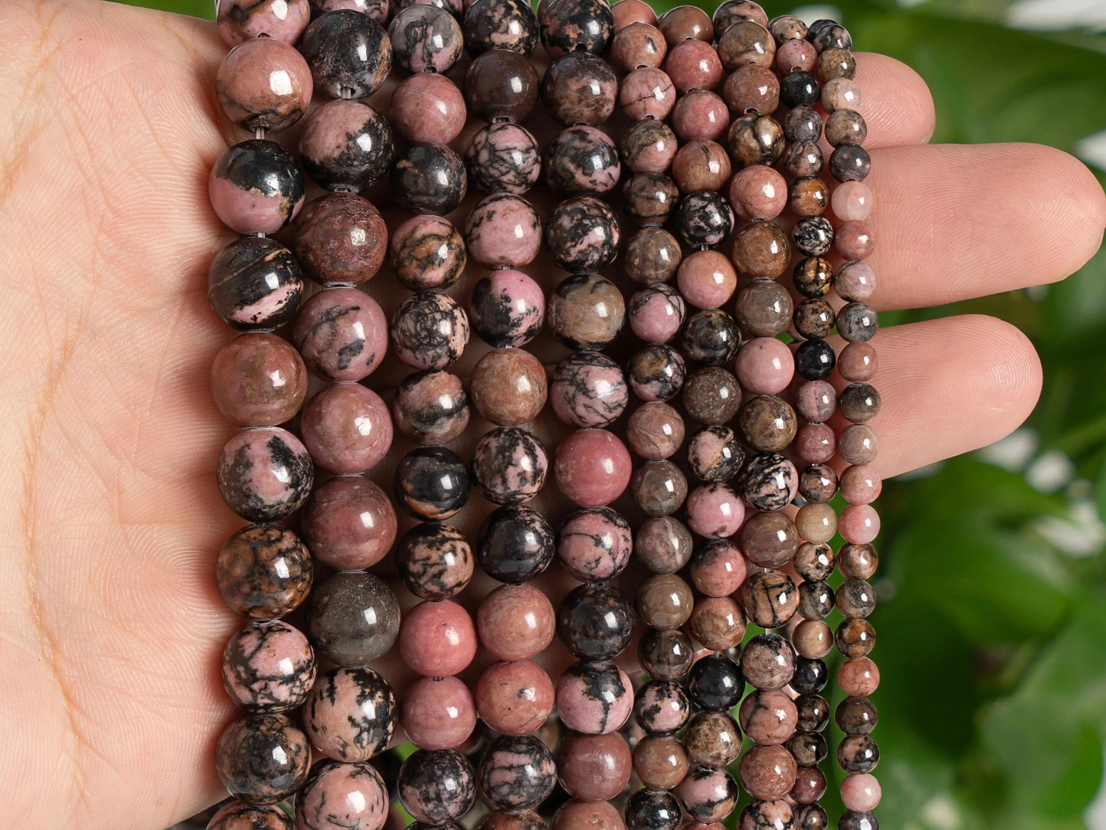 4/6/8/10 MM Beautiful Rhodonite Beads Grade Genuine Natural Gemstone Full Strand Round Loose Beads for Handmade Jewelry Making