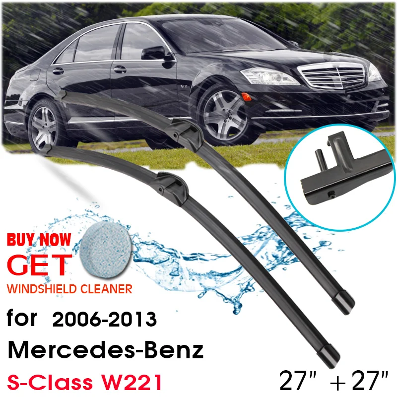 

Car Blade Front Window Windshield Rubber Silicon Refill Wiper For Mercedes-Benz S-Class W221 2006-2013 27"+27" Car Accessories