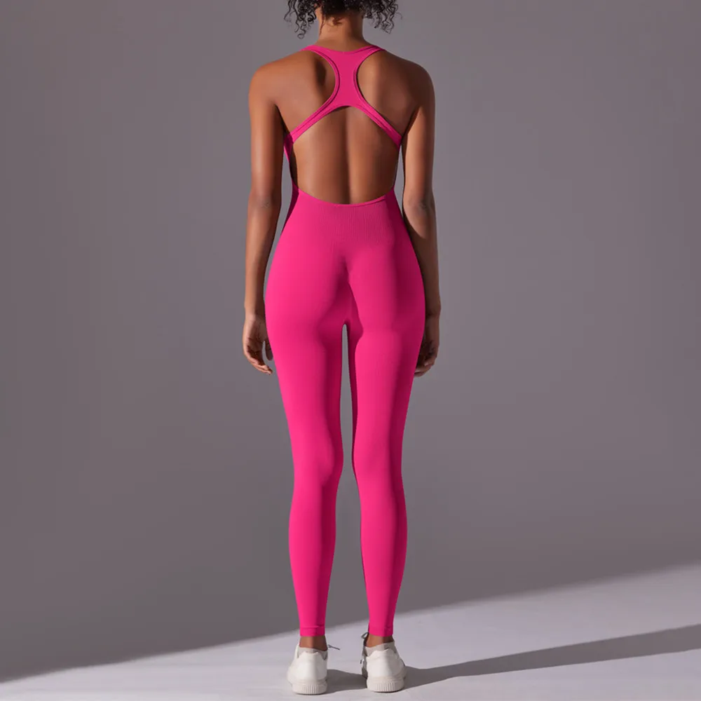 Women Training Yoga Set Sportswear Women Sports Jumpsuit Fitness Rompers Stretch Female Push Up Gym Workout Clothes Bodysuits