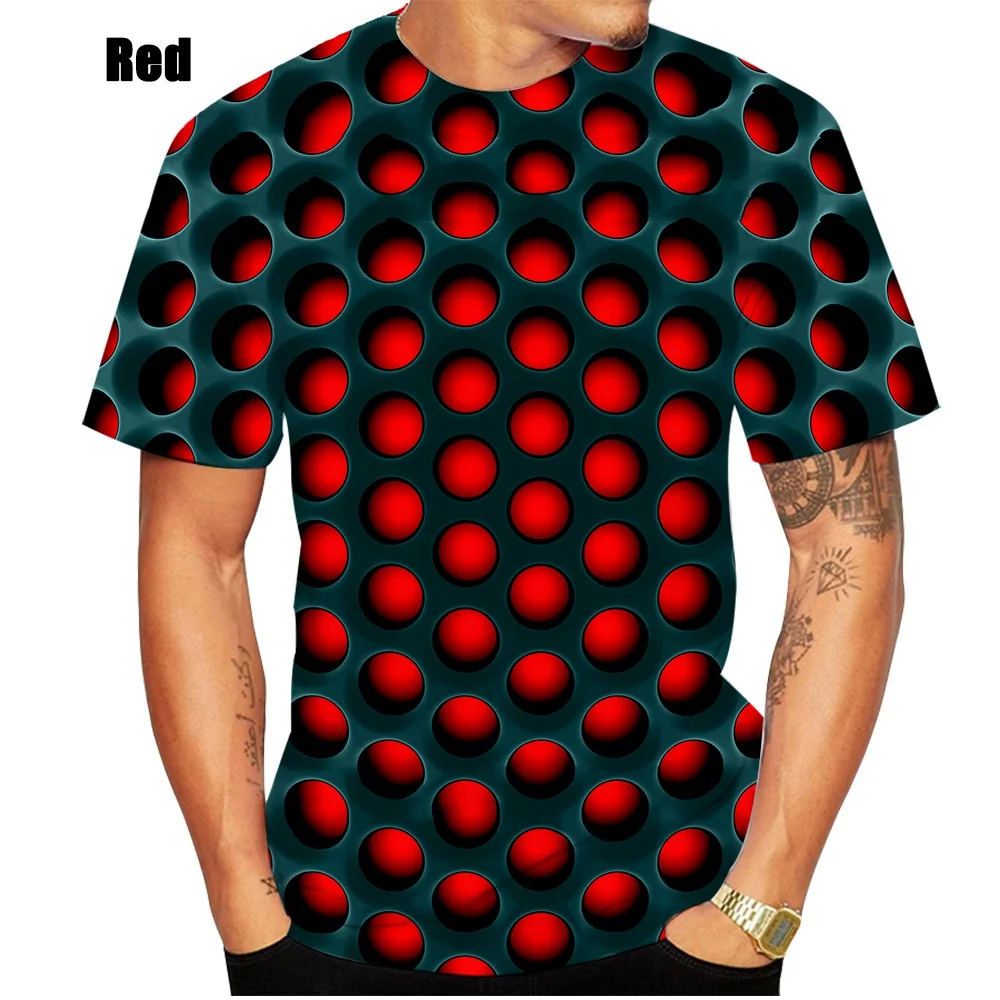 2023 Men\'s Printed 3D Geometric Pattern Digital Printing Casual Fashion Short Sleeve T-shirt