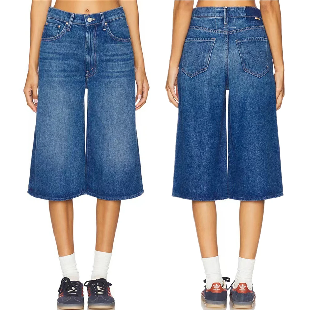 

Jenny&Dave 2026 Summer Vintage Mom Shorts Bermuda Women 64% lyocell + 36% Cotton High Waist Wide Leg Shorts Cropped Denim Pants
