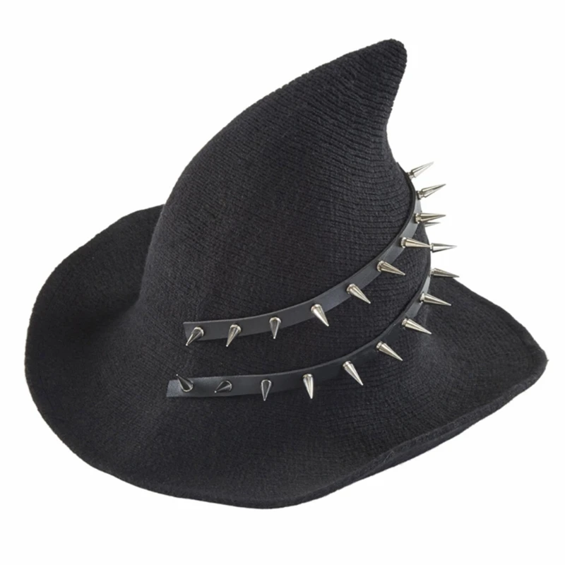 

Halloween Witch Hat For Women Witches Hat Witches Halloween Cosplays Witch Party Wool Witch Hat Wizard Hat Rivet Hat