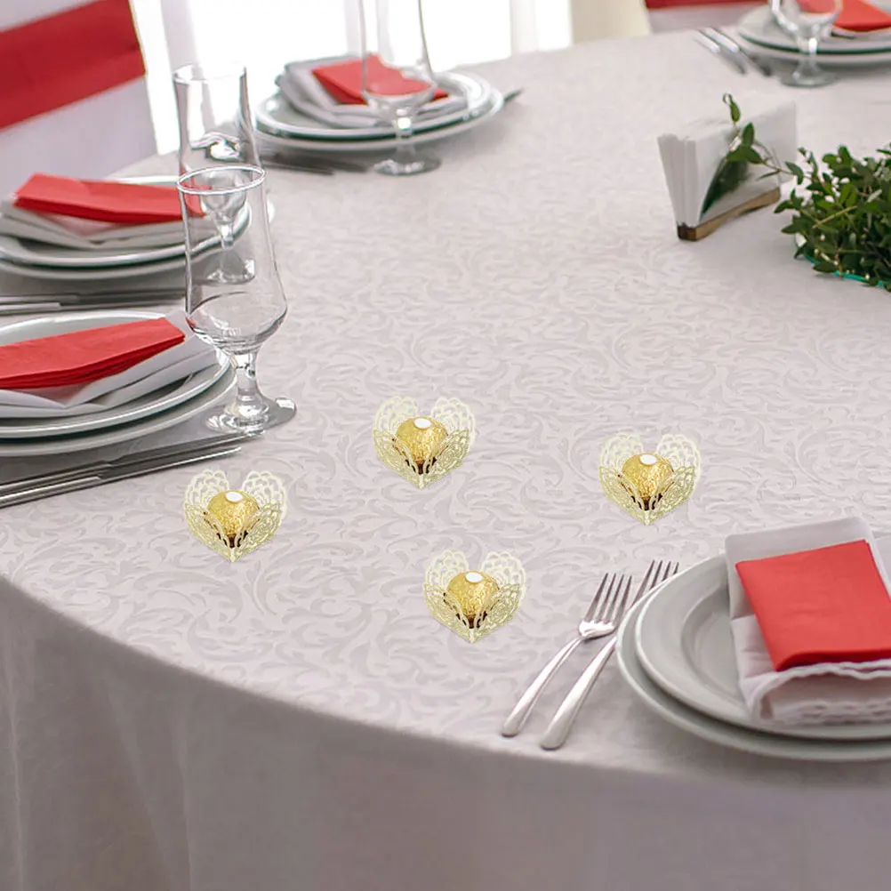 

100Pcs Chocolate Truffle Wrappers Hollow Design Paper Candy Cups for Wedding Birthday Party Favors Decorative Chocolate