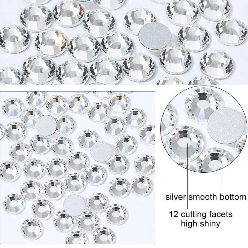 Ss3-ss50 Super Quality Glitter Gems Flatback Stones Crystal Non Hotfix Rhinestones Nail Art Decoration 네일파츠 Rhinestones